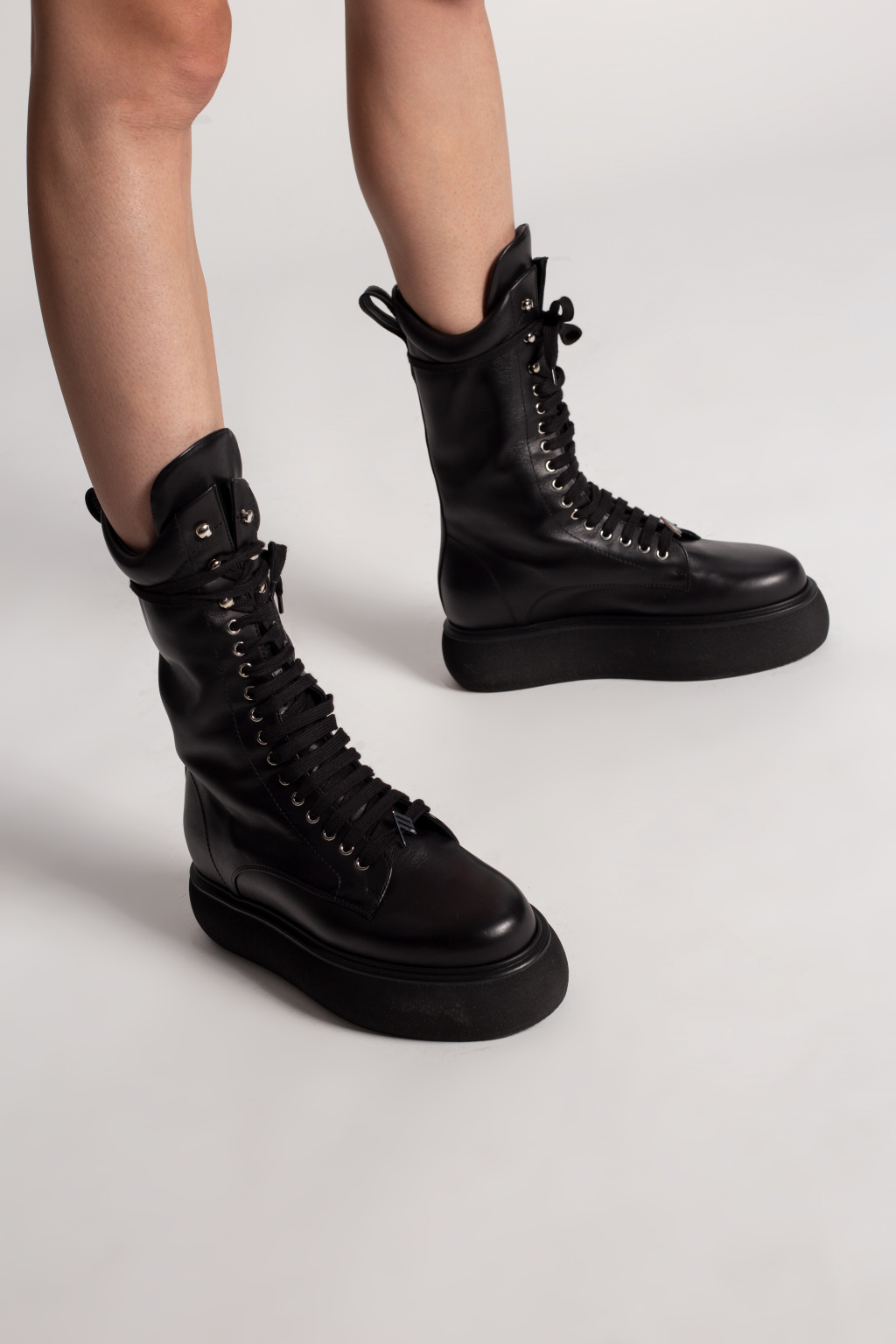 Black Selene platform ankle boots The Attico IetpShops Malta